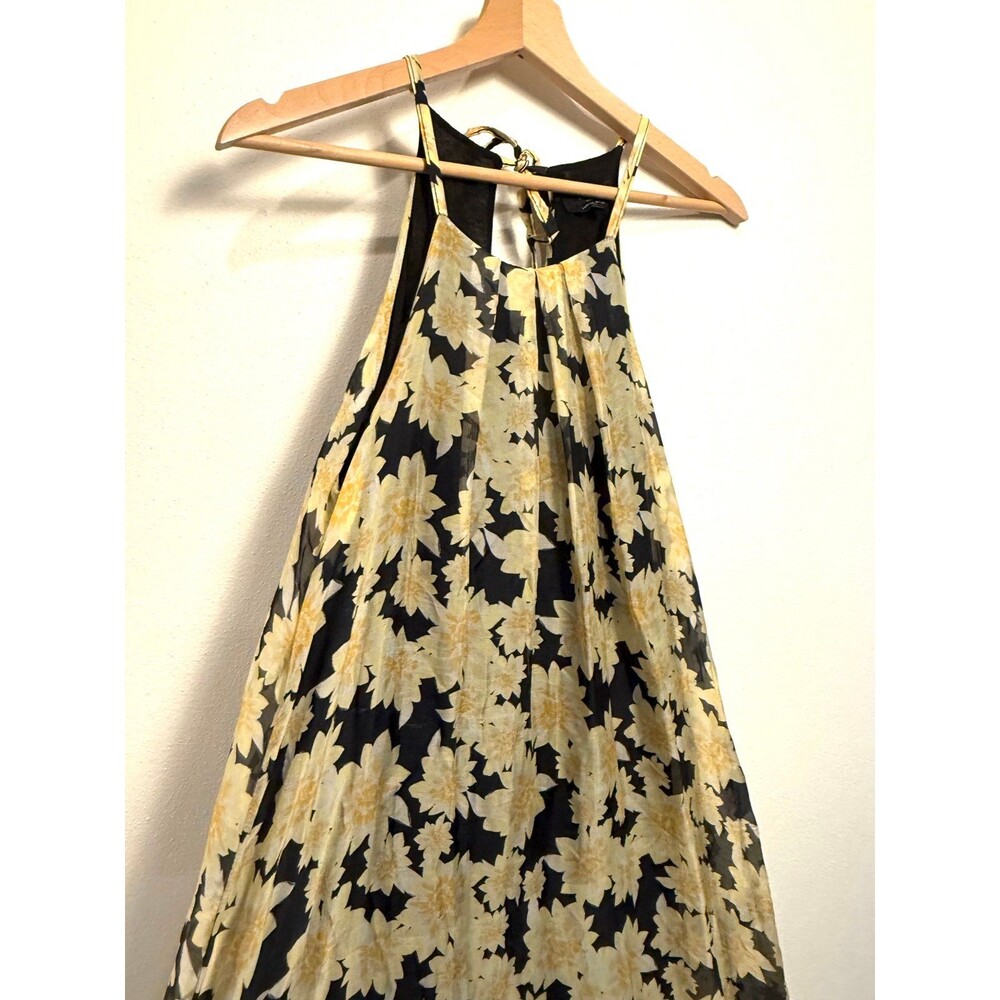 French Halter Floral Flowing Maxi Dress